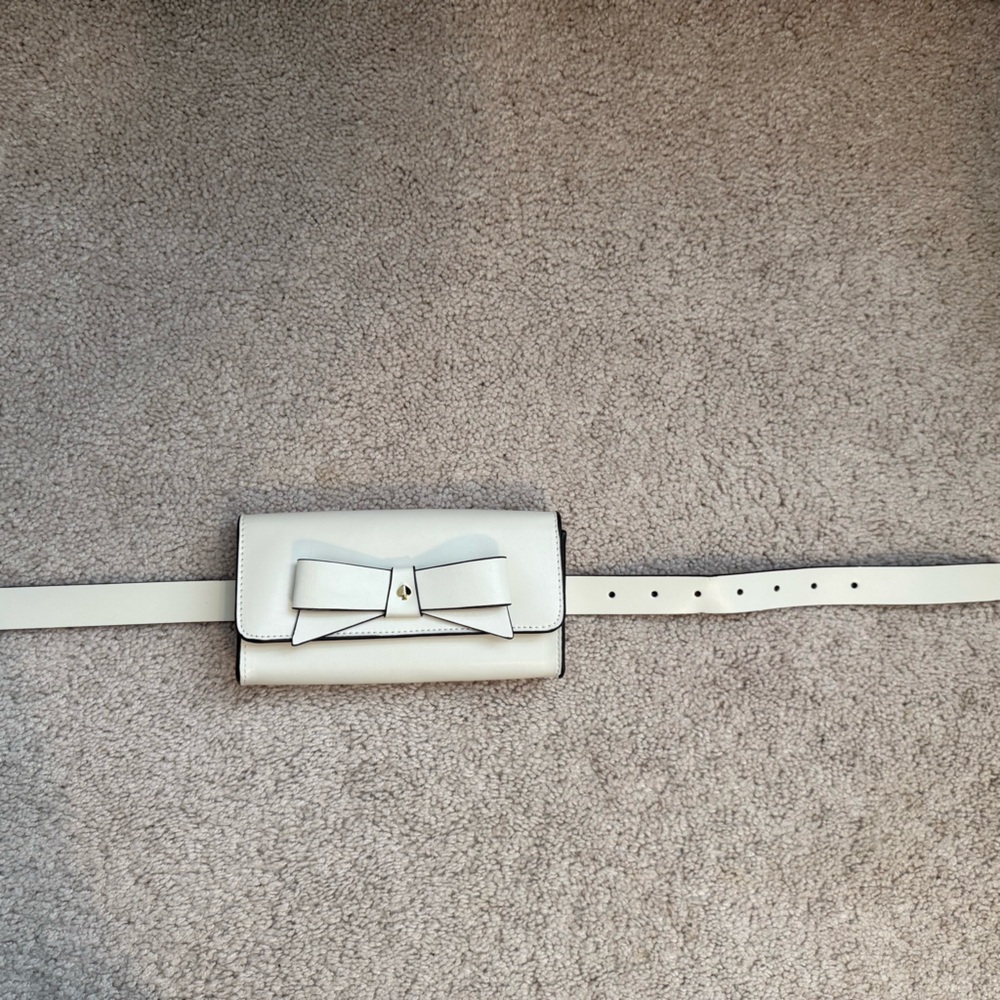 Kate Spade Leather Bowtie Belt Bag White - Picture 8 of 9